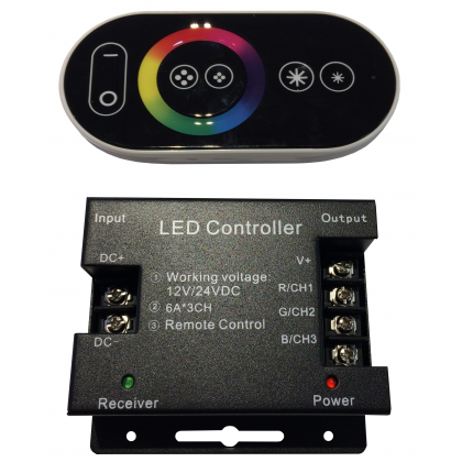 Controladora RGB para tiras LED DC 12-24V 6A*CH Area-led