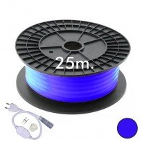Neón LED CIRCULAR Flexible 220V Bobina 25m 16mm - 9,6W/m - Azul Area-led - Fitas Led E Neon Led