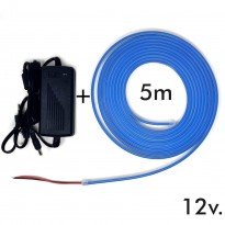 Pack Tira Neón Azul LED 6mm 12V + Fuente de Alimentación Area-led - 