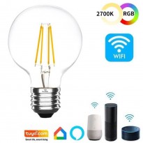 Lâmpada LED 7W SMART Wifi - CCT Filamento - G80 Regulável - E27 Area-led - Eficiencia Y Ahorro Domotica