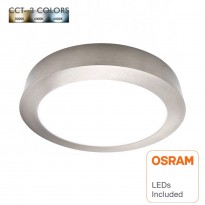 Plafond LED 15W - Circular Aço Inoxl - CCT - OSRAM CHIP DURIS E 2835 Area-led - Downlights Led