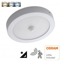 Plafond LED Detector de movimento de superfície circular 20W - CCT - OSRAM CHIP DURIS E 2835 - Area-Led - Downlights Led