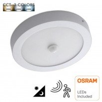Plafond LED Detector de movimento de superfície circular 20W - CCT - OSRAM CHIP DURIS E 2835 - Area-Led