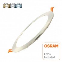 Placa LED Slim Circular 15W Acero Inox - CCT- OSRAM CHIP DURIS E 2835 Area-led - Downlights Led