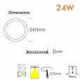 Placa Slim LED Circular 24W - OSRAM CHIP DURIS E 2835 AREA-LED