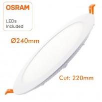 Placa Slim LED Circular 24W - OSRAM CHIP DURIS E 2835 AREA-LED