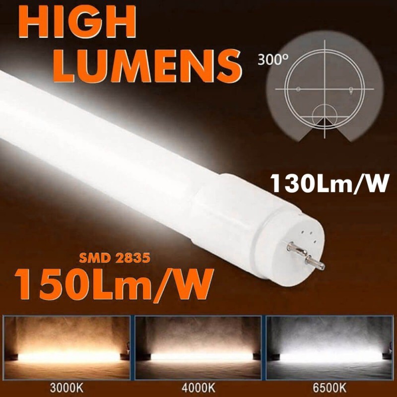 Tubo led 20w cristal 150cm 300º - alta luminosidad - osram chip area-led -  Iluminación LED