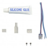 KIT Pegamento de Silicona para Tiras LED + Conector + Funda + Tapon final - 10mm -IP65 - Fitas Led E Neon Led