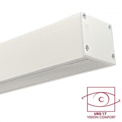 Perfil Aluminio - Blanco - LISBOA - Difusor Micro Prisma UGR17 -2 Metros - Regleta + Colgante Area-Led
